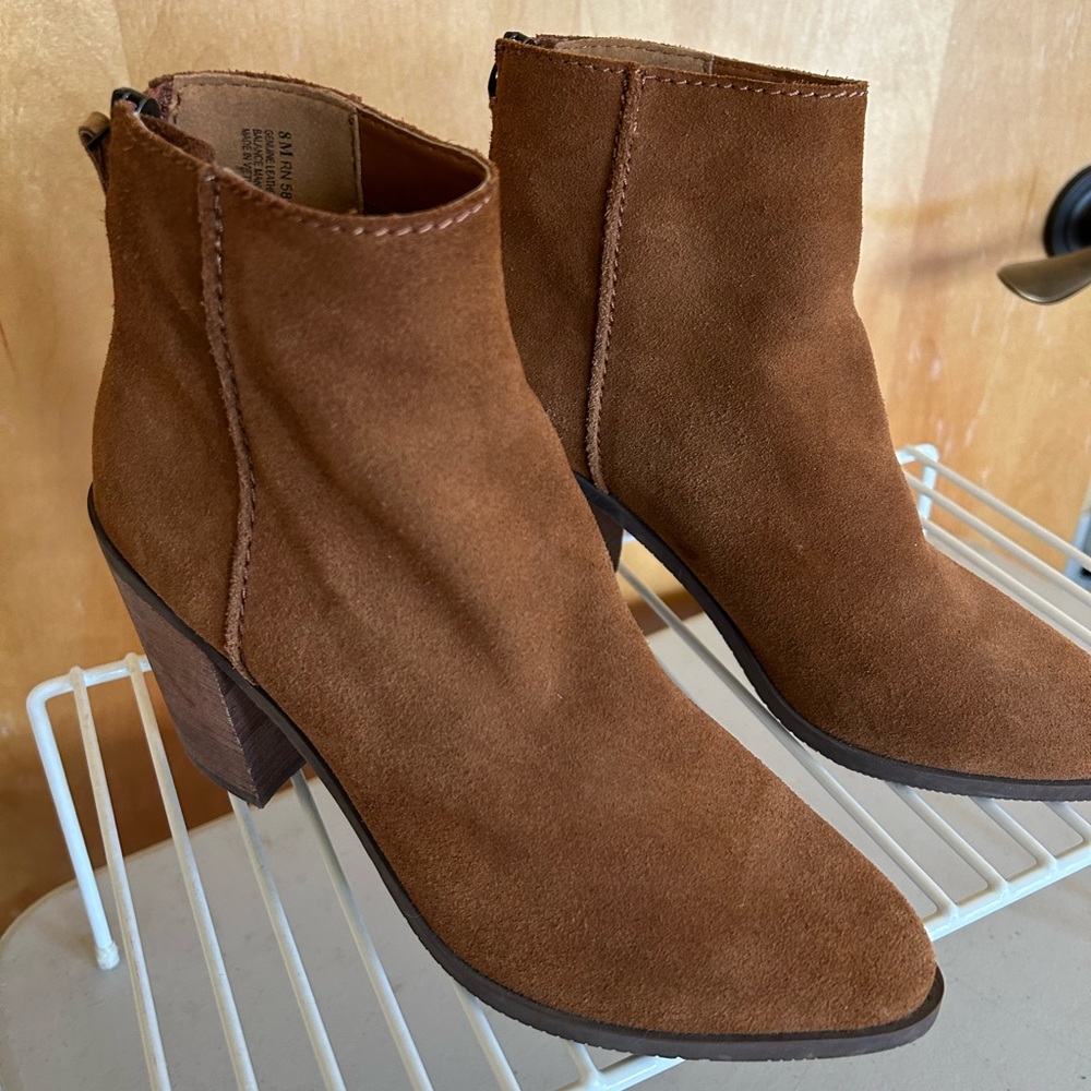 BP Brown Suede Ankle Booties